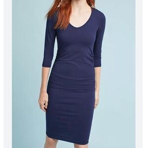 * FIRM PRICE* Michael Stars for Anthropologie ruched V neck bodycon dress